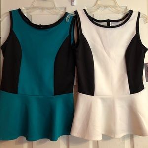 Peplum sleeveless shirts